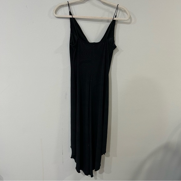 Vintage City Triangles Classy Scoop Neck Midi Shimmer Sparkle Black Dress Medium - Picture 6 of 8